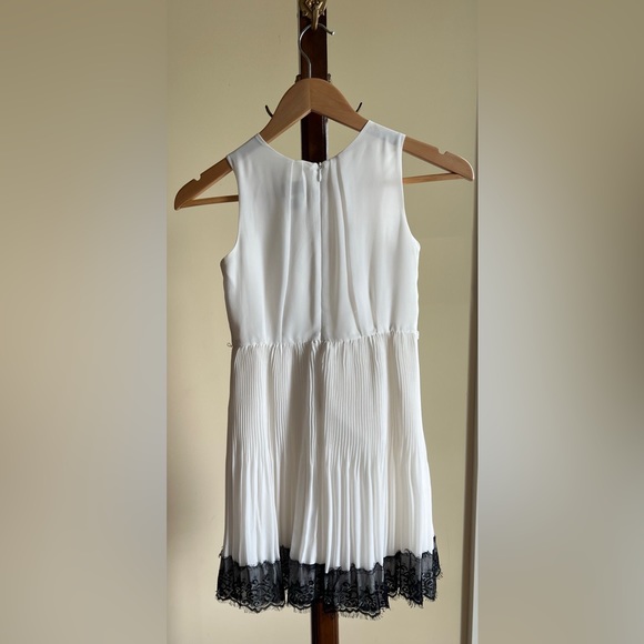 Girls Blush By Us Angels Dress - White with Black Lace Trim - 8 - Picture 3 of 4